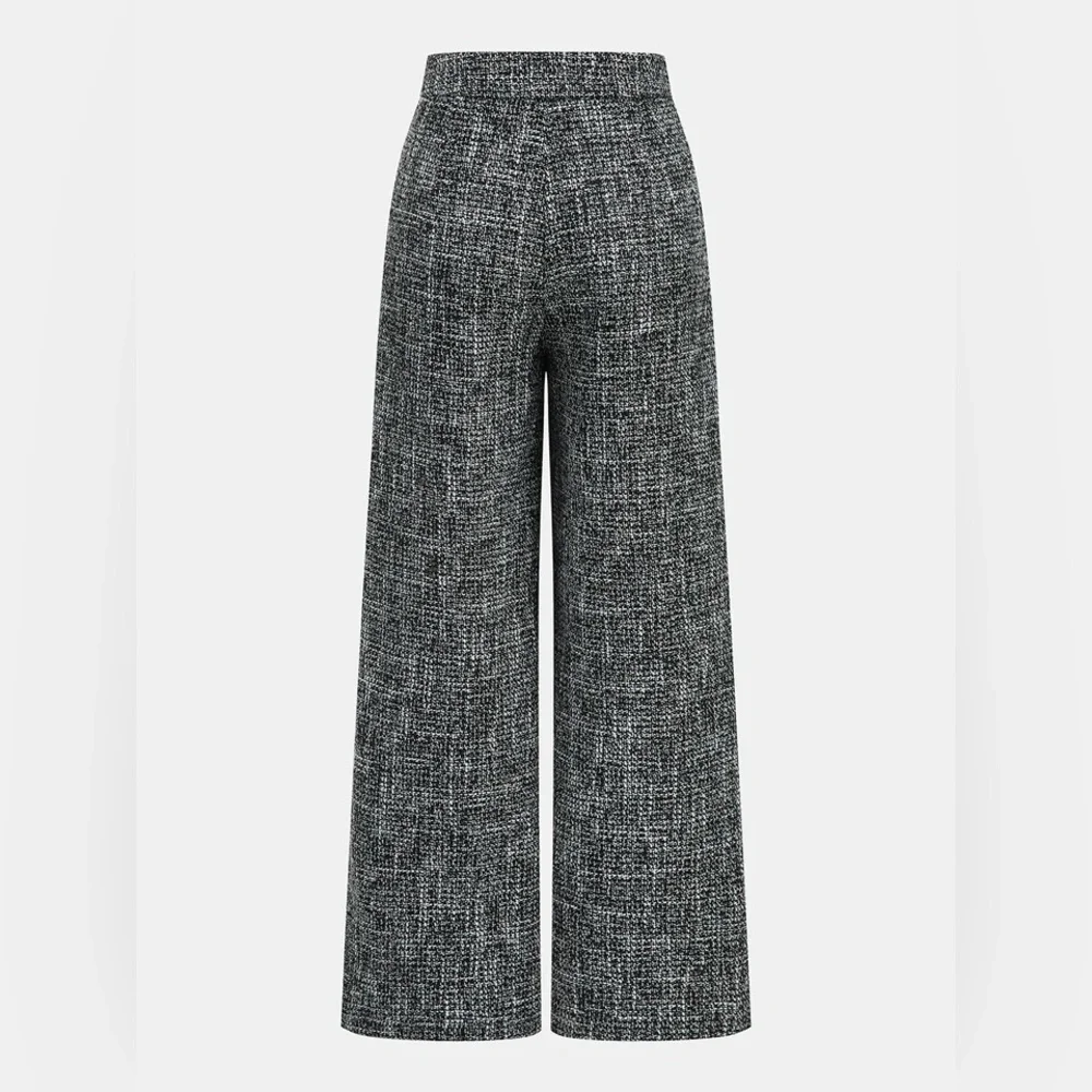 Commense Black Speckled High Waisted Wide-Leg Woven Pants‎ Sz. M NWT